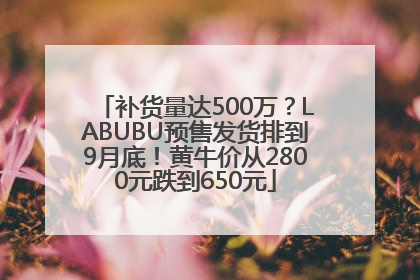 补货量达500万？LABUBU预售发货排到9月底！黄牛价从2800元跌到650元
